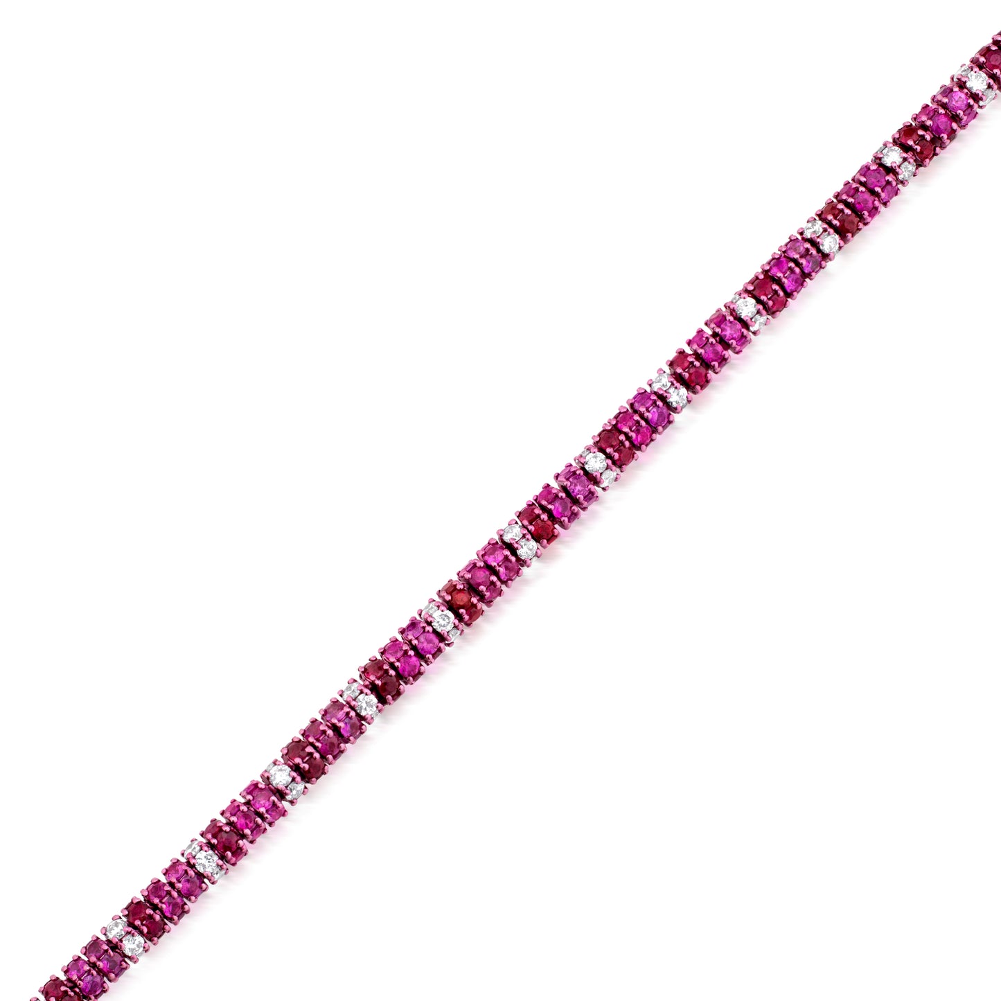 Ruby and Diamond 18K Gold Tennis Bracelet