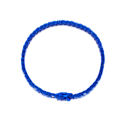 Sapphire and Diamond Dual Row 18K Gold Bracelet