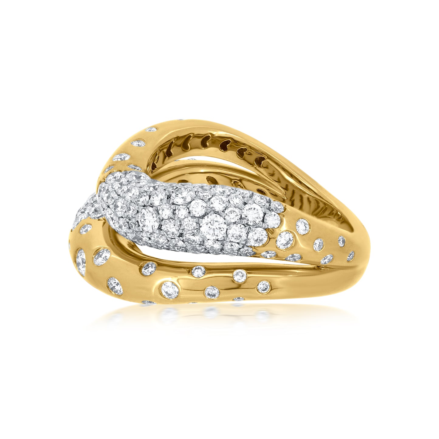 Wrap Ring With Diamond In 18K Yellow And White Gold