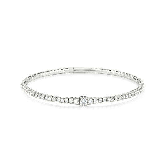 Diamond 18K White Gold Bangle