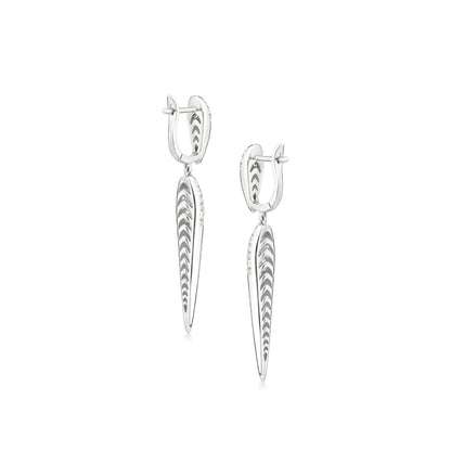 18K White Gold White Diamond Dangle Earring