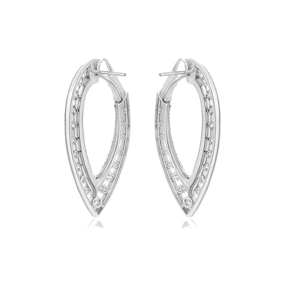 18K White Gold Enamel and Diamond Stud Earring