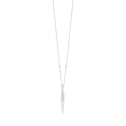 18K White Gold White Diamond Pendant Necklace