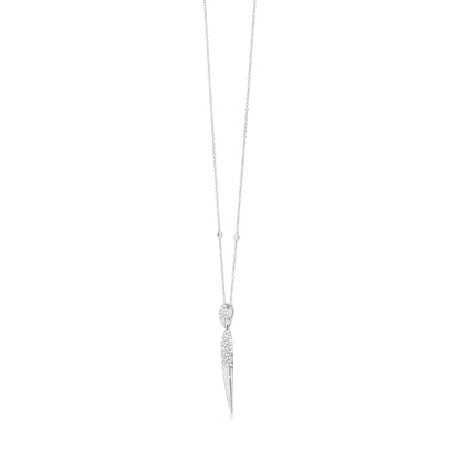 18K White Gold White Diamond Pendant Necklace
