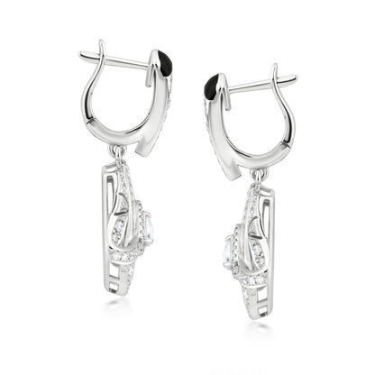 Fan Earring With Diamond In 18K White Gold